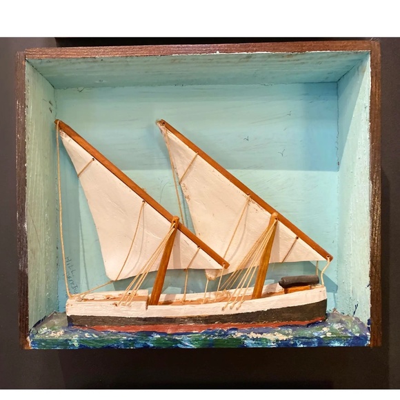 ANTIQUE Deer Isle Sailboat Dioramas S/3 - Picture 6 of 14